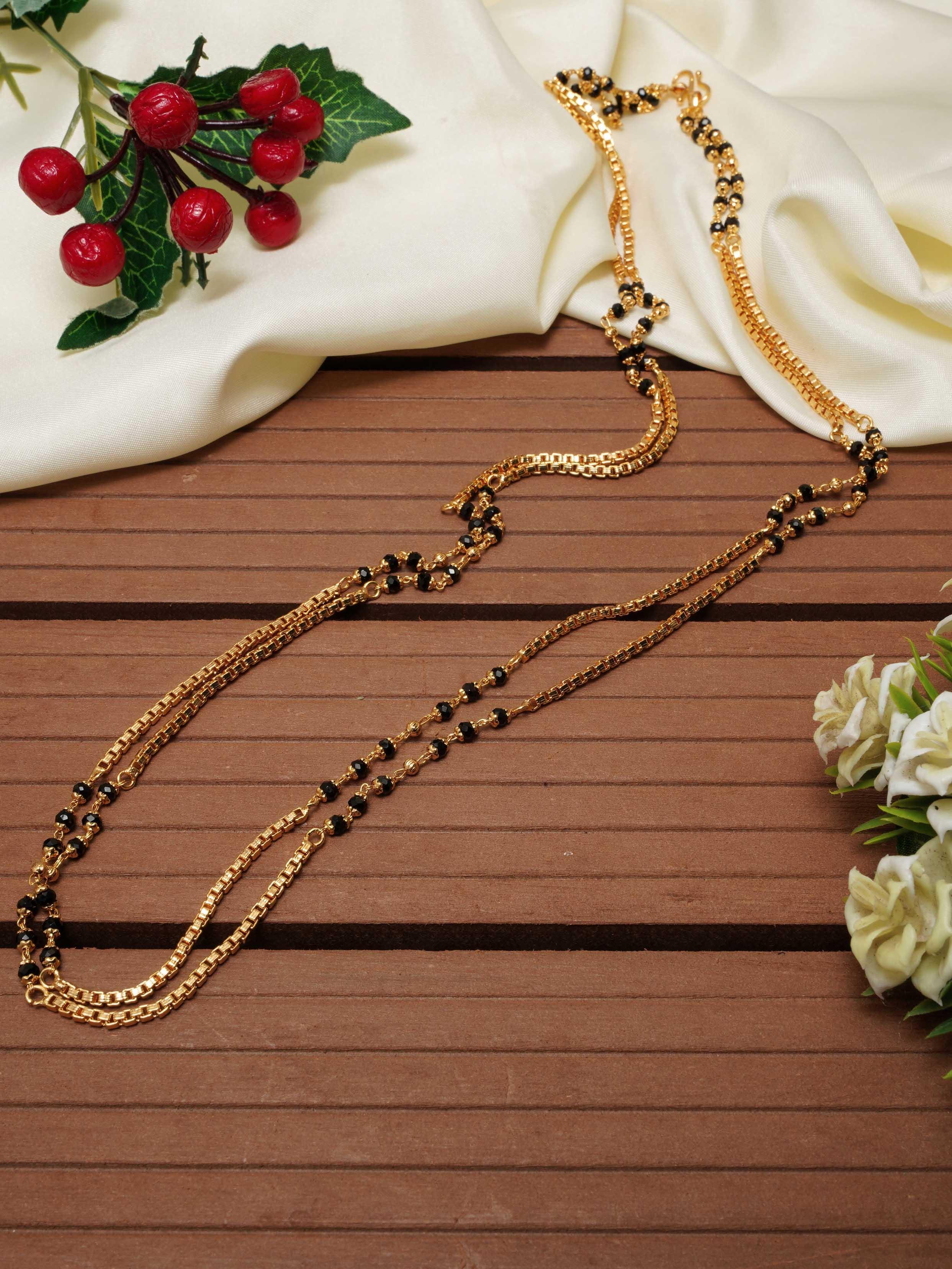 1 gm Microgold plating Jade Mangalya chain 30 inches 8601N - Griiham