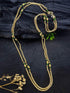 1 gm Microgold plating green bead Mangalya chain 30 inches  8086N