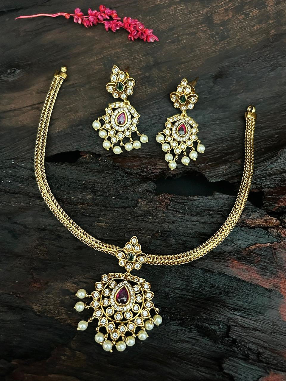 Premium Sayara Collection Elegant CZ Necklace Set