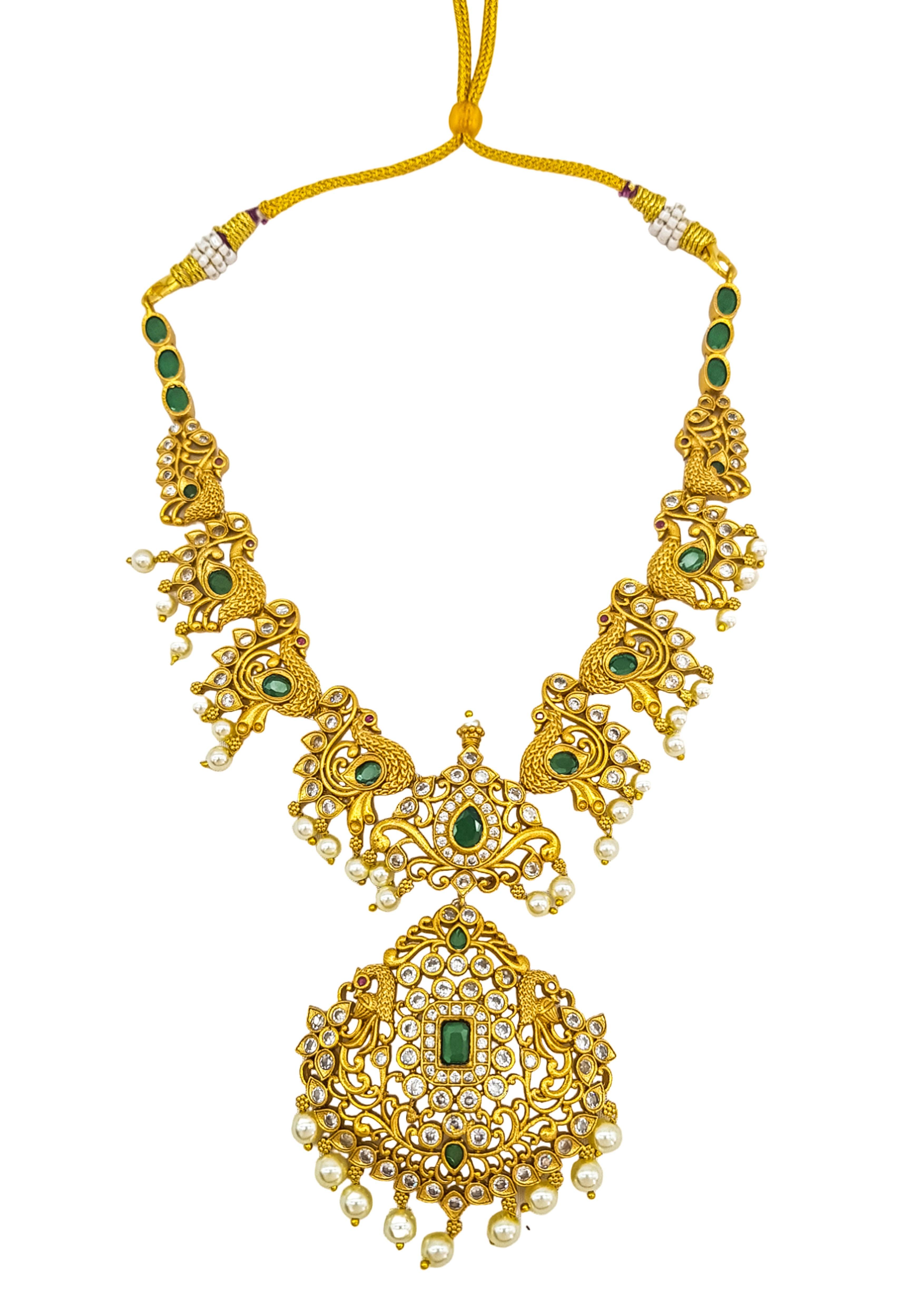 Premium Gold Plated Medium Size Bridal Necklace Set