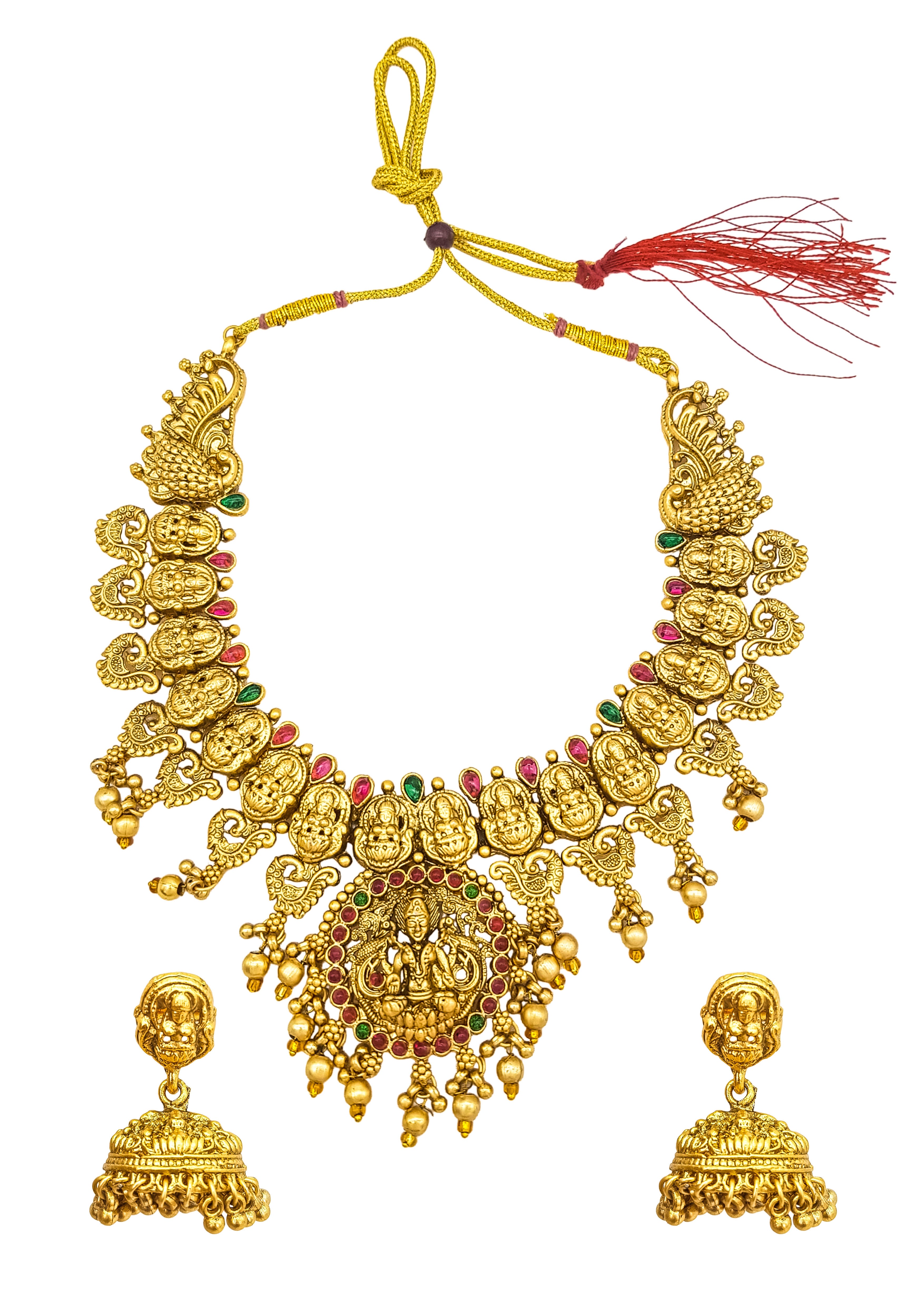 Classic Gold Plated Laxmi  Necklace Set