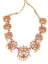 Sayara AD Collection High Quality Full Ruby Stones Chandbali Design Short Necklace set