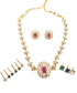 Premium Gold finish with interchangeable stones short necklace set /pendant set