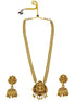 Antique Gold Plated Long Laxmi engraved Necklace Set