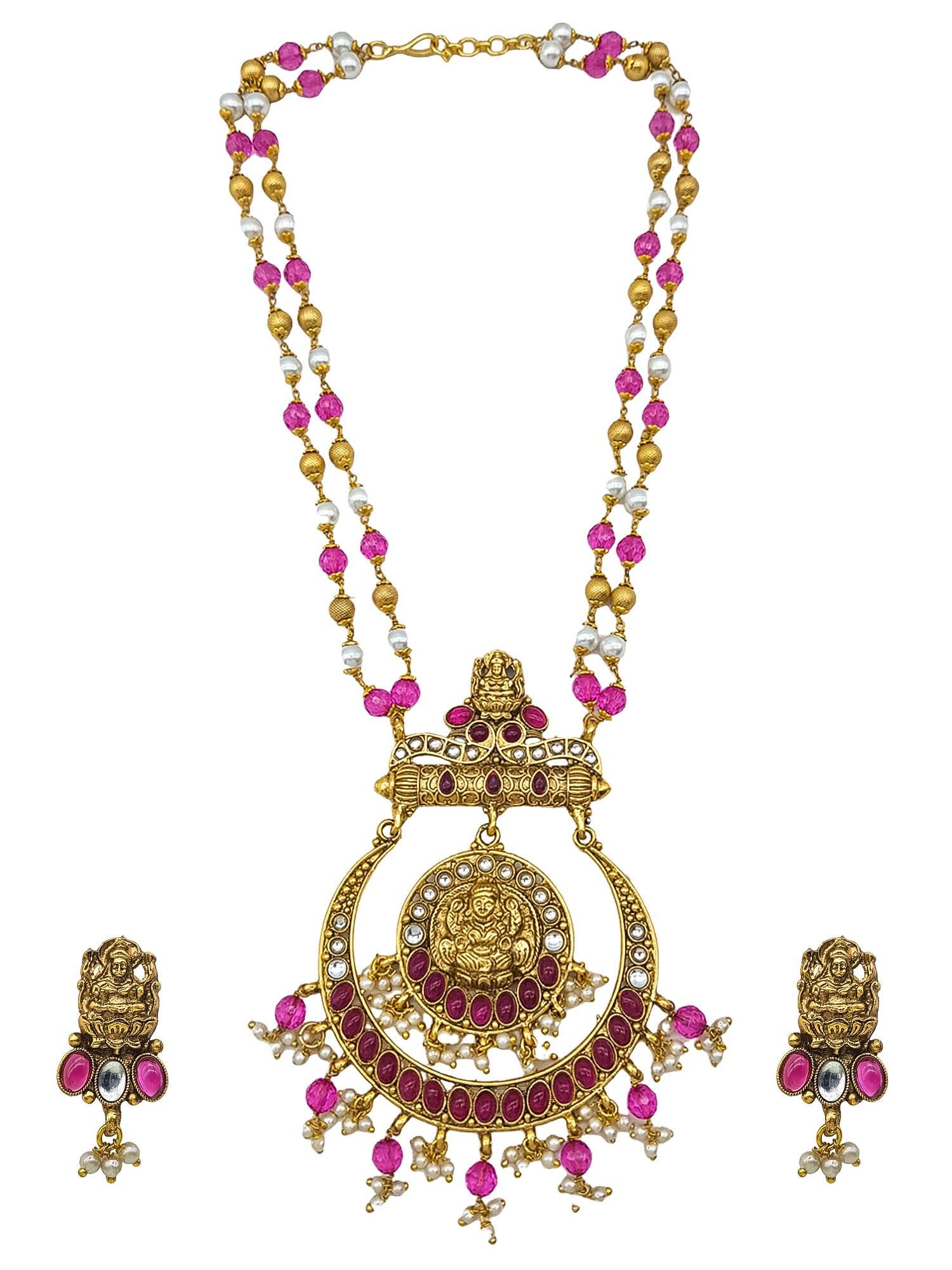 Premium Gold Finish Necklace Set chandbali