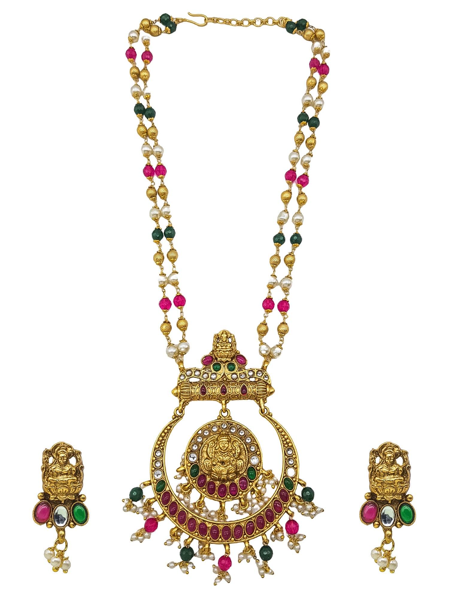 Premium Gold Finish Necklace Set chandbali