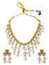 Antique Gold Plated Rice Pearl Necklace Set