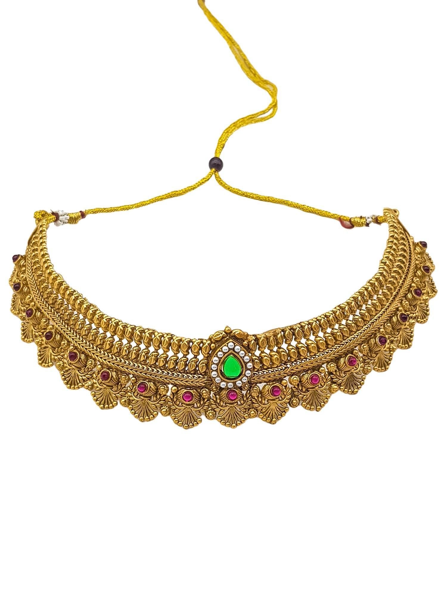 Gold Plated Choker Necklace Set multicolor