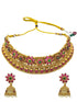 Gold Plated Choker Necklace Set multicolor