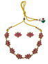 Gold Plated Choker Lotus Necklace Set multicolor