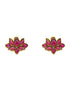 Gold Plated Choker Lotus Necklace Set multicolor