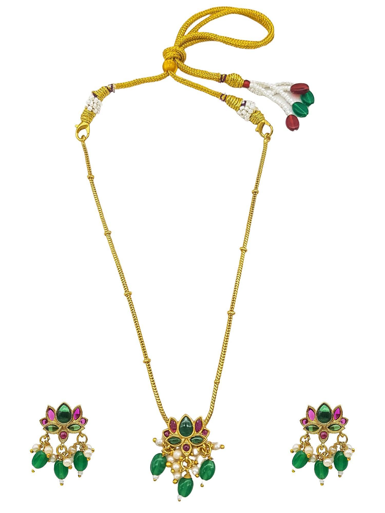 Gold Plated Bestselling Lotus Necklace Set for all occasions