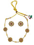 Gold Plated Choker Necklace Set Ruby