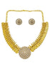 Antique Gold Plated Long Laxmi engraved Necklace Set