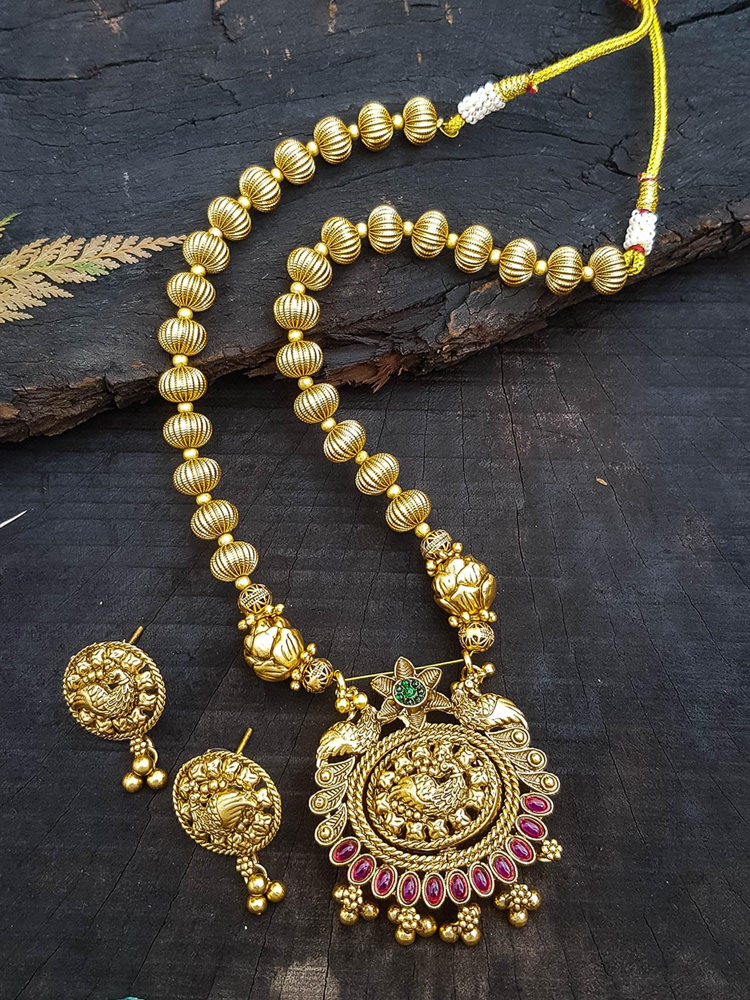 Gold Plated Reversible Necklace Set