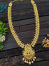 Micro Gold Plated Long Laxmi Hara Necklace Set with Set of 4 Bangles