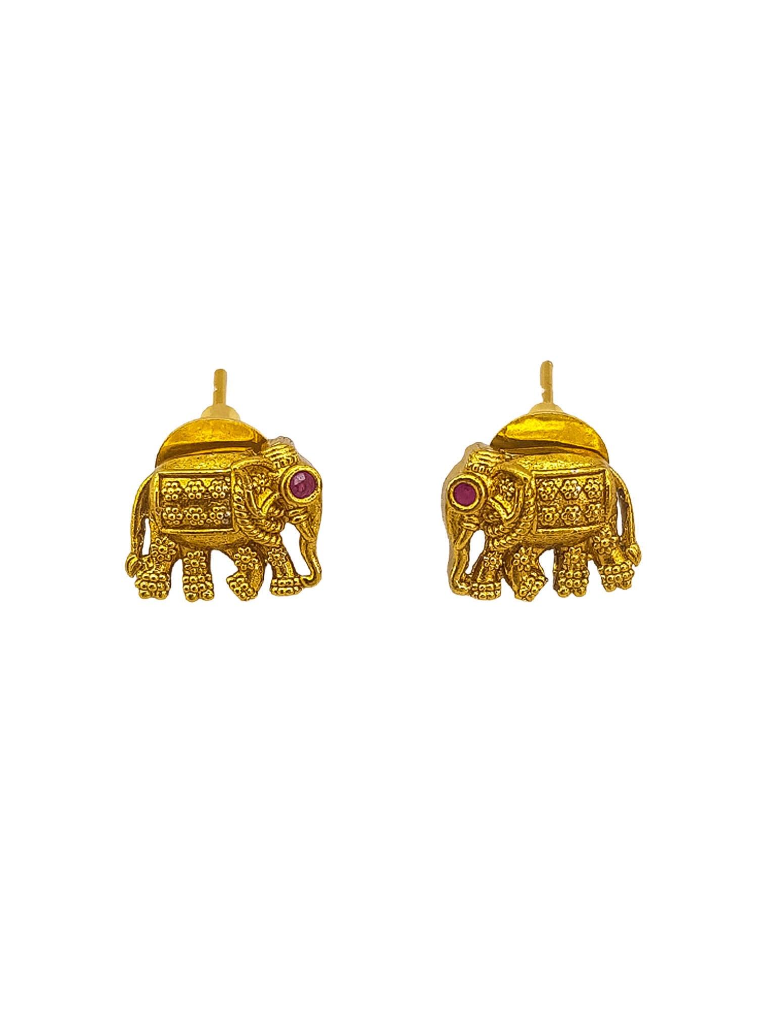 Gold Plated short elephant motif  Necklace Set