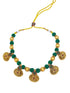 Silk Thread Necklace Set with Gold plated Flower motif