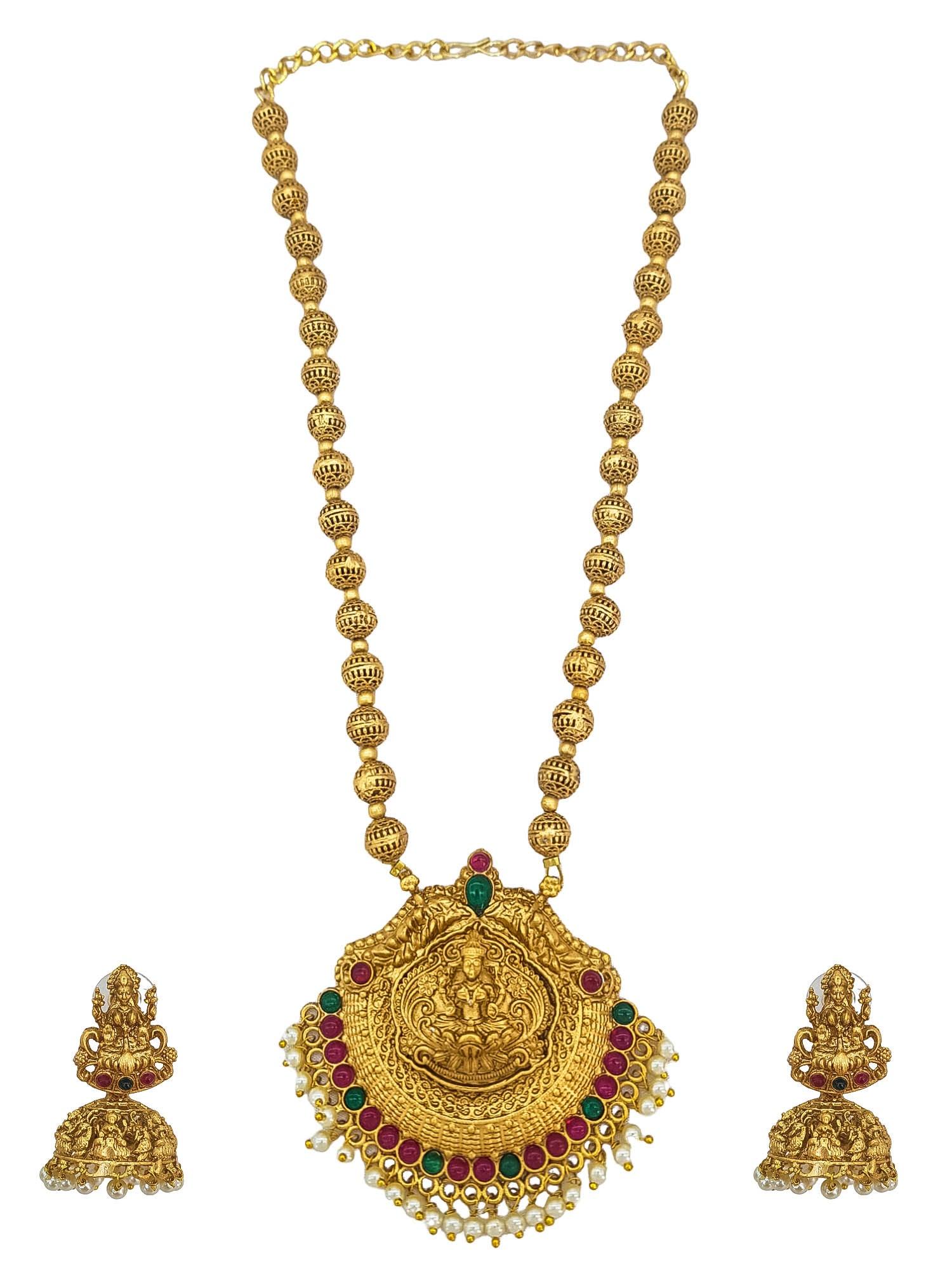 Gold Plated Long Necklace Set