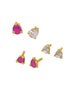 Gold Plated Drop CZ Necklace Set with 4 interchangeable stones