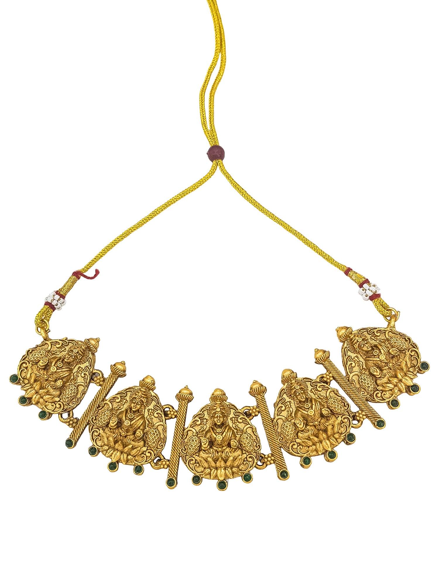 Gold Plated Reversible Short Necklace Set