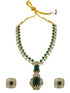 Victorian polish Ambani inspired emerald necklace set chain with Monalisa stone 24020N