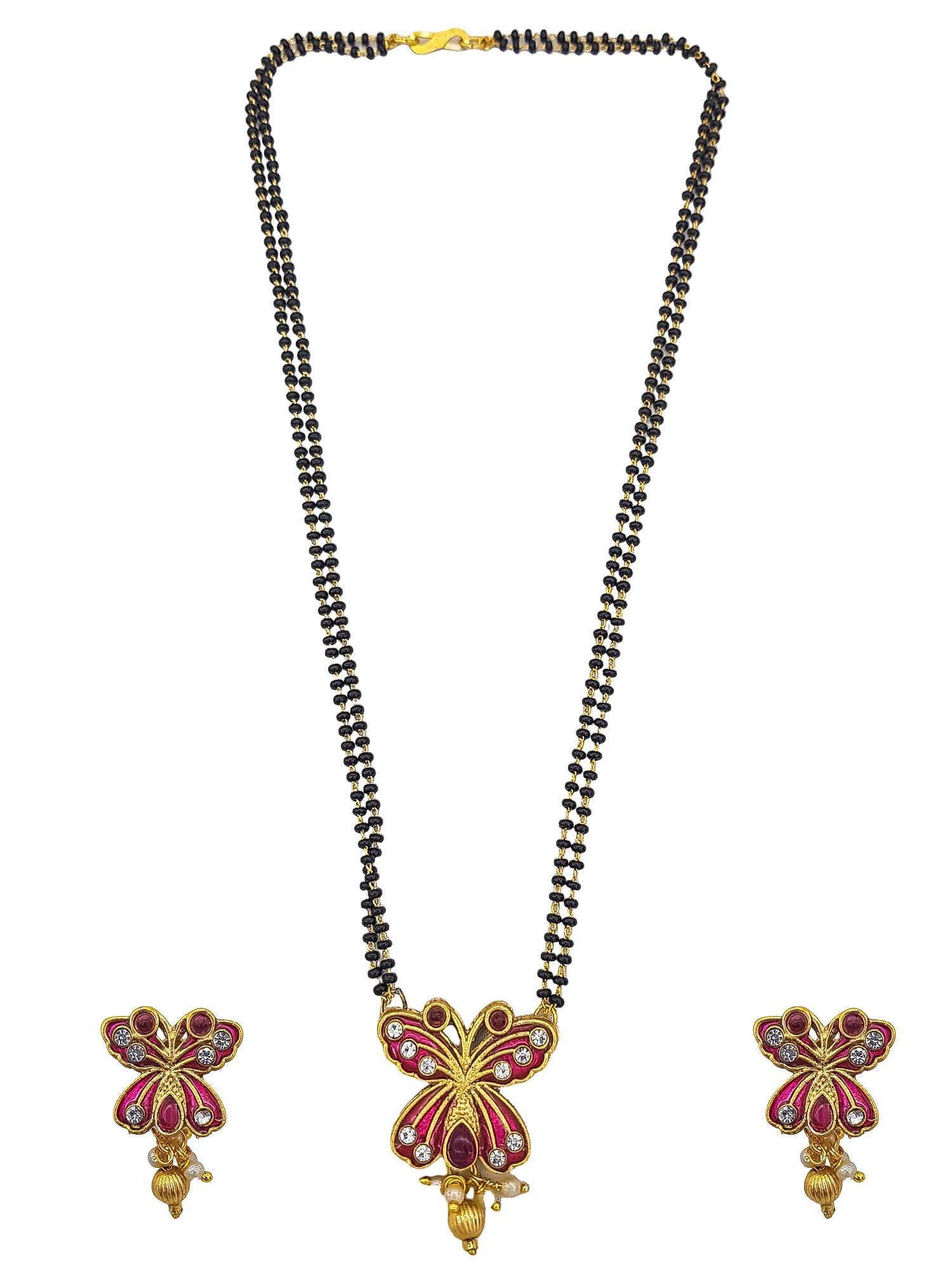 Gold Plated Necklace set with Mangalya Chain