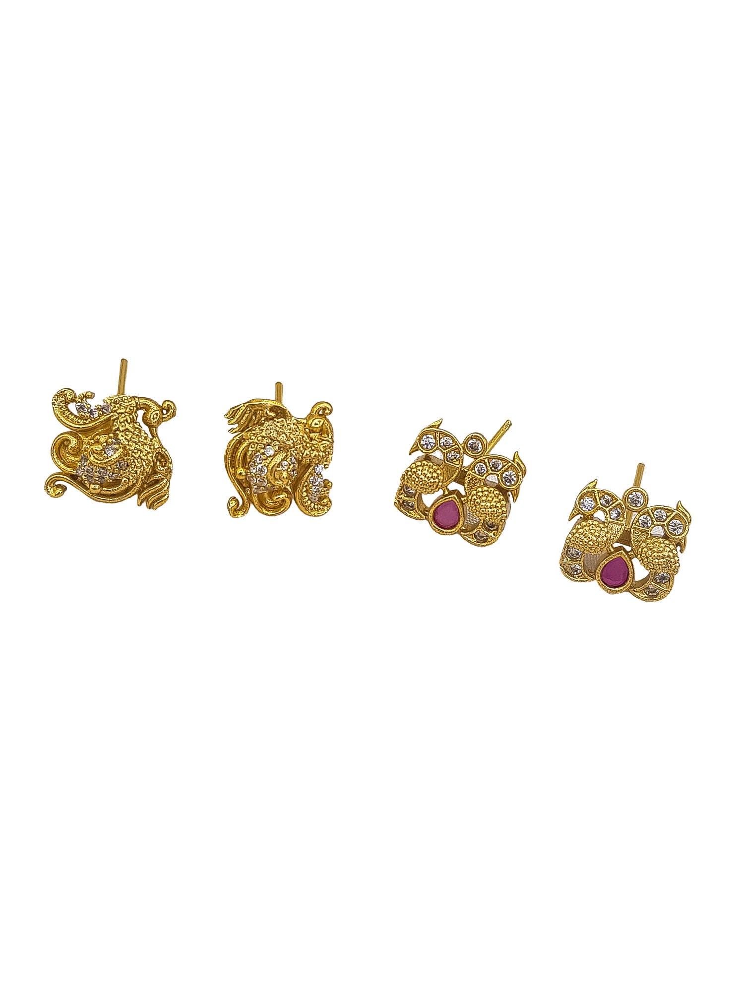 Gold plated Premium Interchangeable Zercon Jhumka Earrings