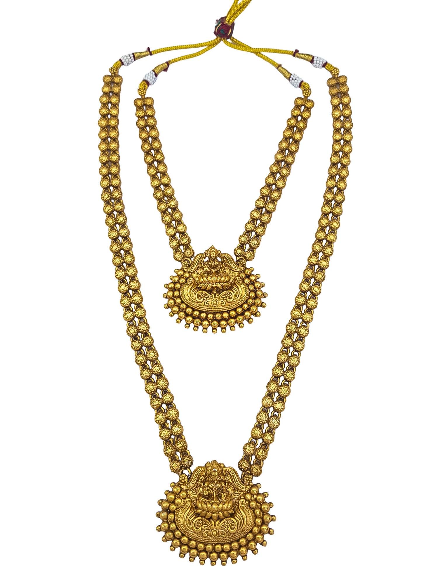 Antique Premium Gold finish Laxmi necklace Combo set