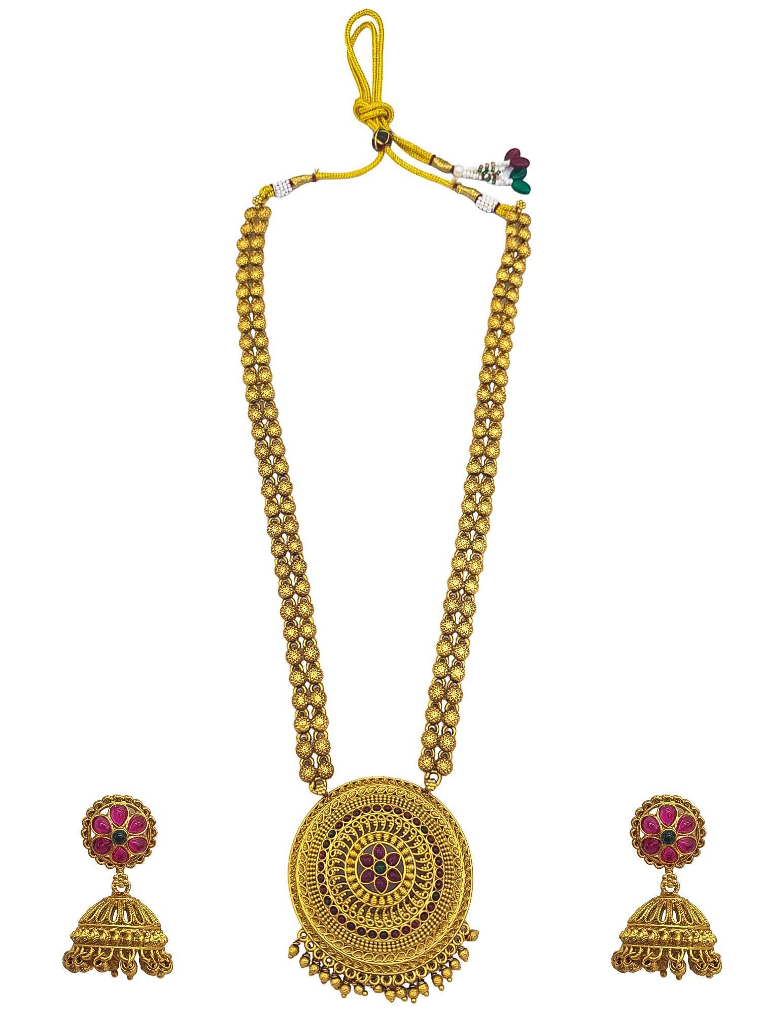 Gold Plated Long Necklace Set