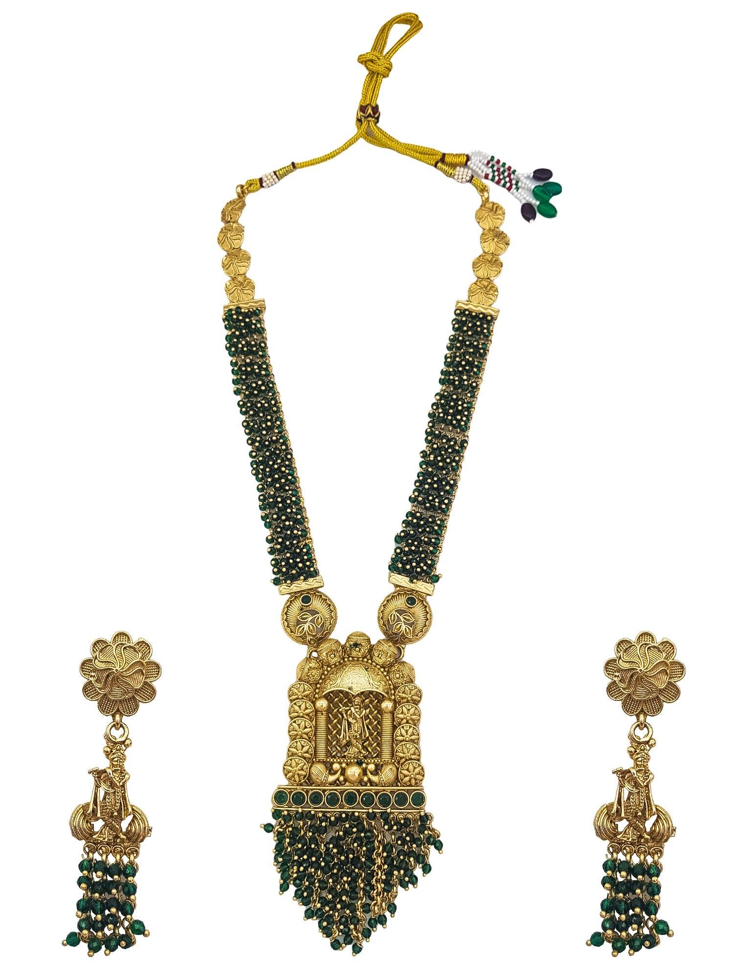 Premium Gold Plated Designer Krishna Murari Necklace Set