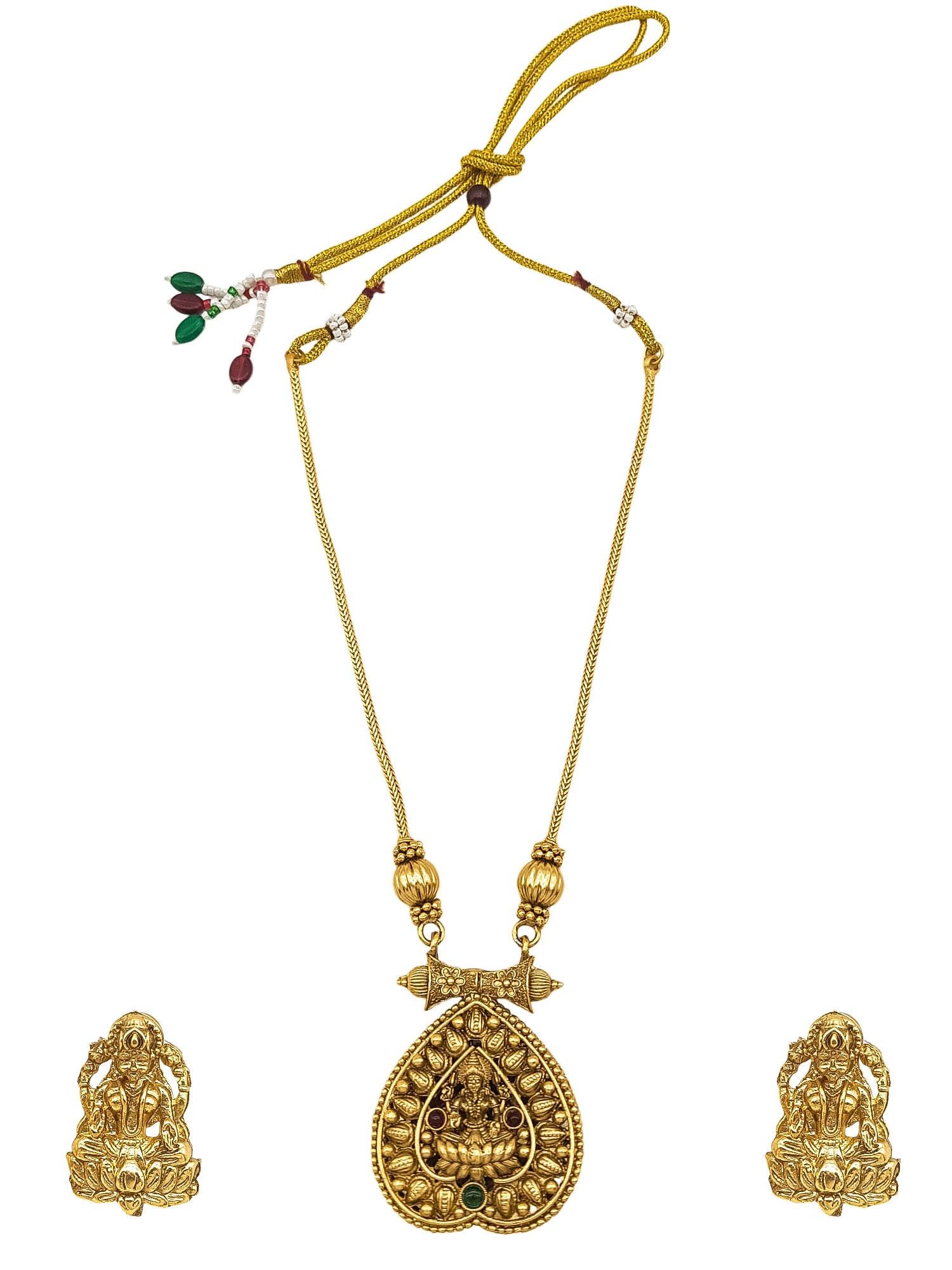 Premium Gold Finish Reversible Necklace Set with AD Stones