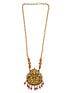 Gold Plated In Coral Beads Long Necklace Set