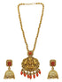 Gold Plated In Coral Beads Long Necklace Set