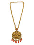 Gold Plated In Coral Beads Long Necklace Set