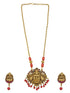 Gold Plated In Coral Beads Long Necklace Set