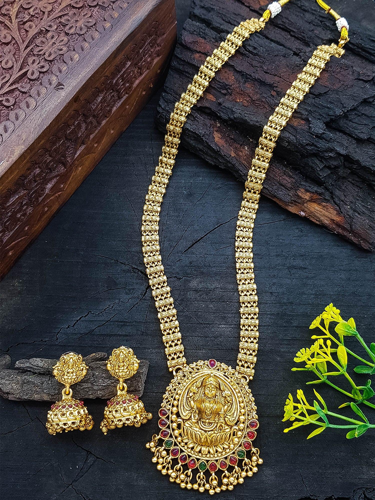 Gold Plated Long Necklace Set