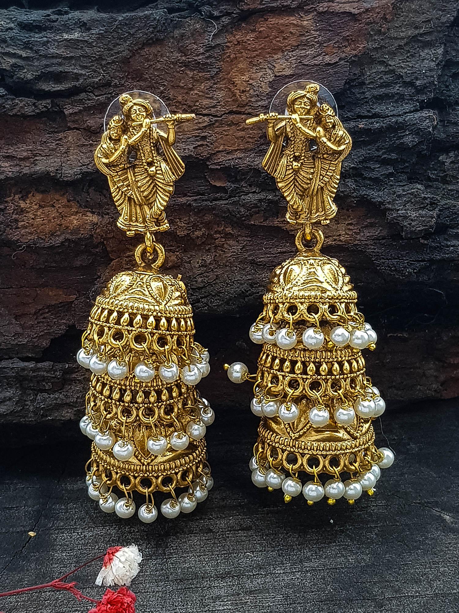 Premium Gold Plated designer Layered Jhumki Earrings