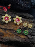 Gold Plated CZ Stones Jhumki earrings with interchangeable stones