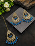 Faint Gold finish Earring Dangler with Maang Tikka