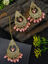 Faint Gold finish Earring Dangler with Maang Tikka