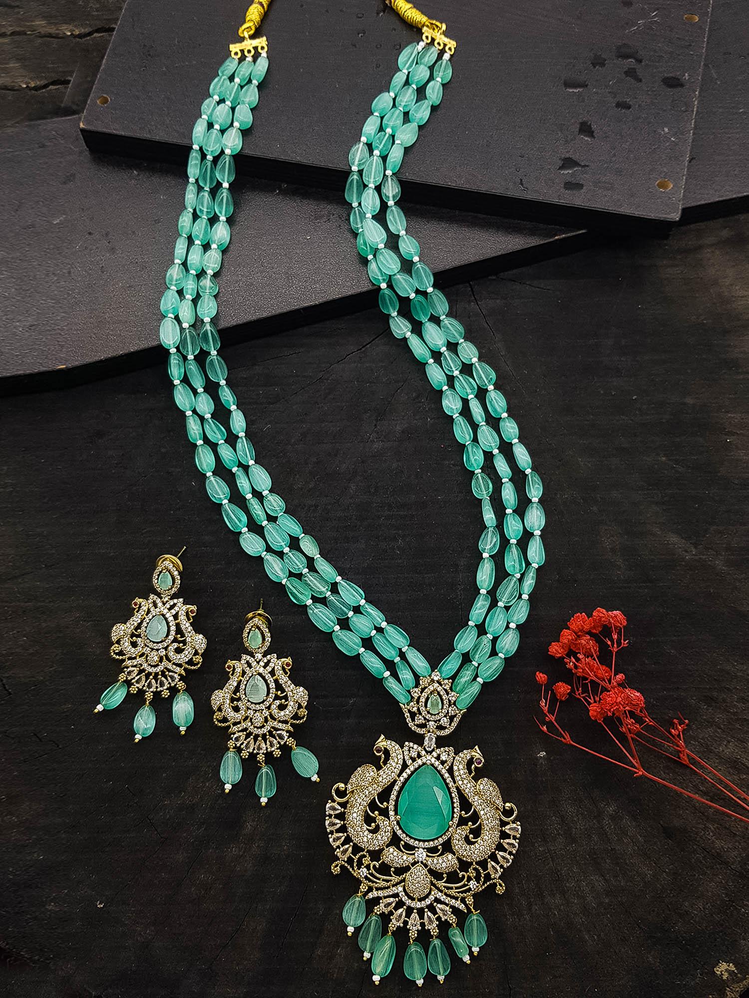 Timeless Antique Semi Precious beads Long Necklace Set