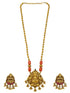 Gold Plated Long Necklace Set in coral