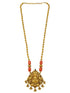 Gold Plated Long Necklace Set in coral