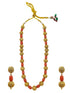 Gold Plated Long Necklace Set in coral