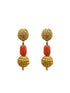 Gold Plated Long Necklace Set in coral