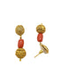 Gold Plated Long Necklace Set in coral