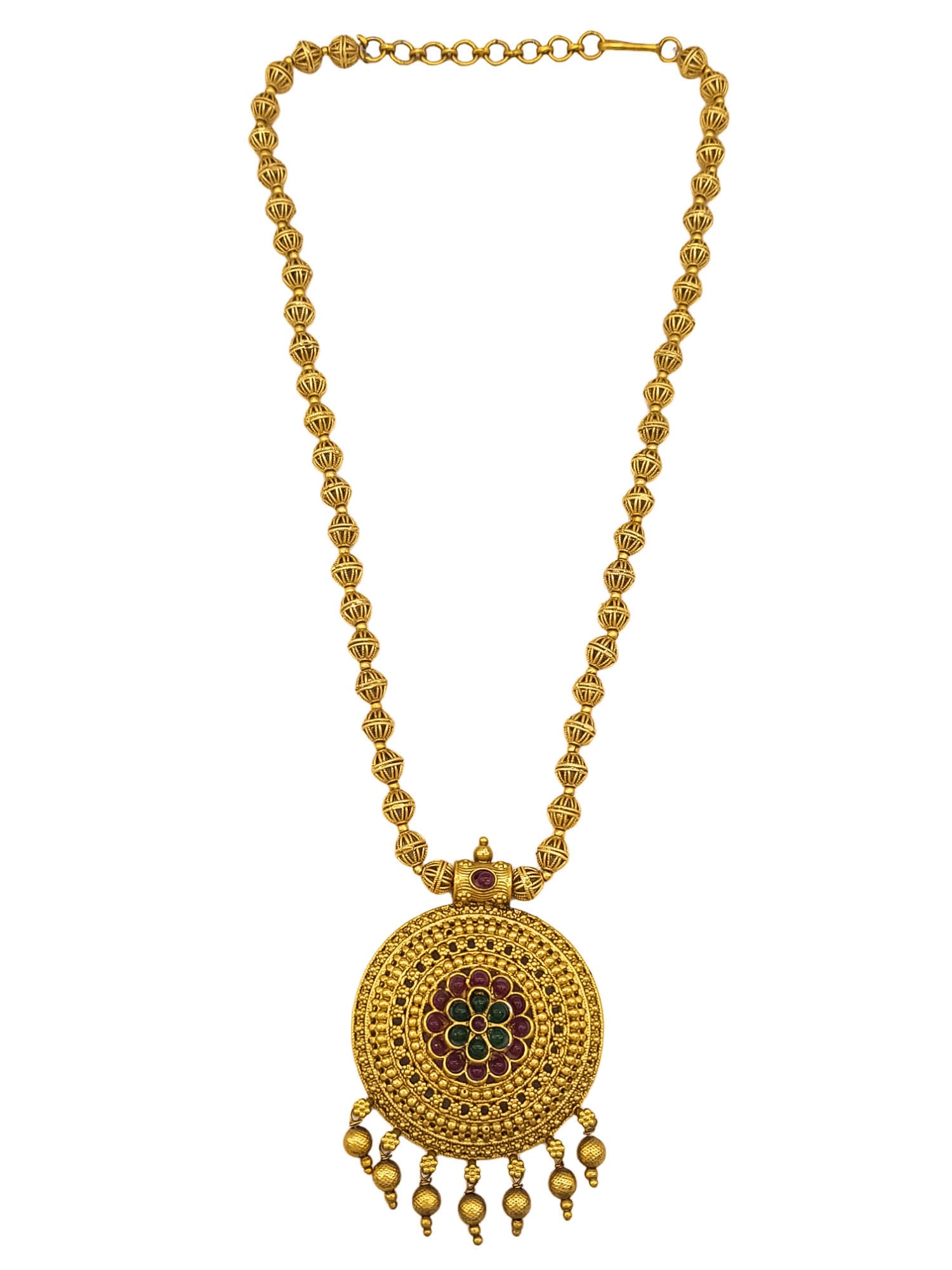 Premium Gold Plated Ball Design Pendant Set