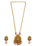 Gold Plated Long Necklace Set in coral