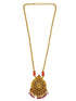 Gold Plated Long Necklace Set in coral